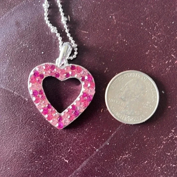 Cookie Lee Women’s Australian Light Pink Dark Pink Crystal Pendant on Silver NWT - Picture 10 of 12